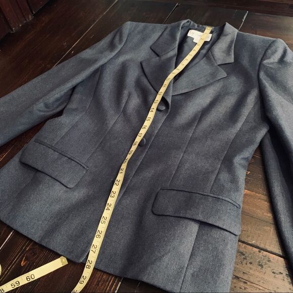 Vintage Liz Claiborne Gray Wool Blazer - Picture 6 of 8